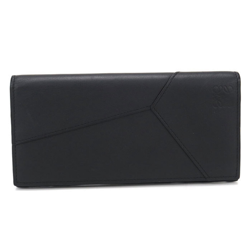 LOEWE (Loewe) Long Horizontal Wallet, Bi-fold, Puzzle Design, Men's, Black